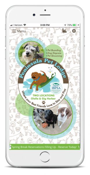 mobile-app-v1 screenshot of the Peninsula Pet mobile app